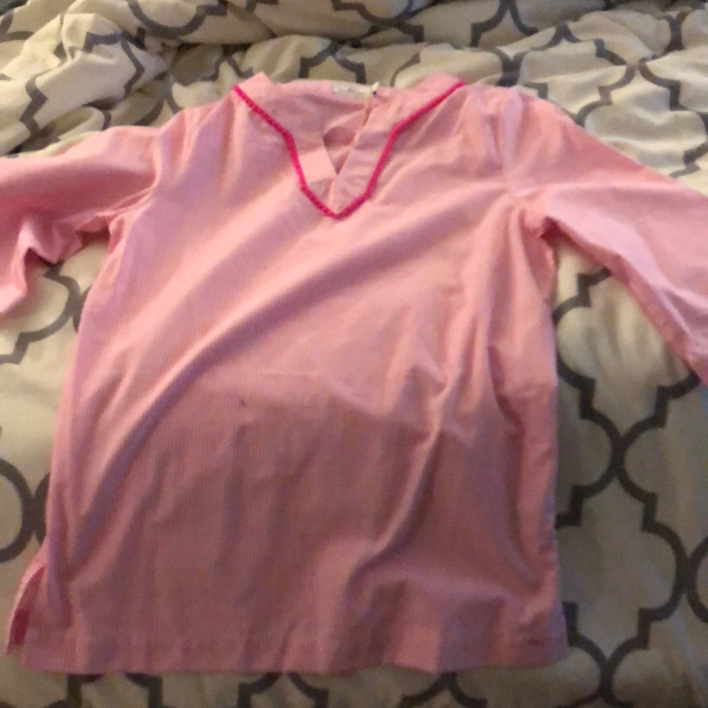 Vineyard vines pink and white striped tunic